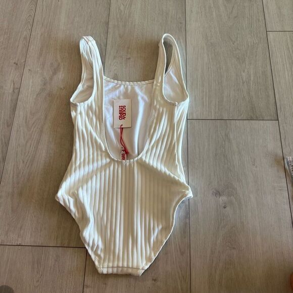 Solid & Striped THE ANNEMARIE- SOLID RIB CREAM swimsuit size s - Picture 4 of 9